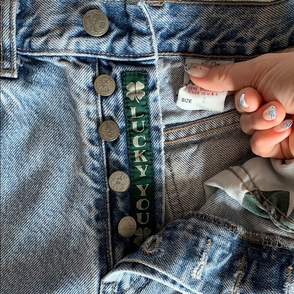 Lucky Brand Dungarees High Waisted Denim Shorts - Picture 4 of 8